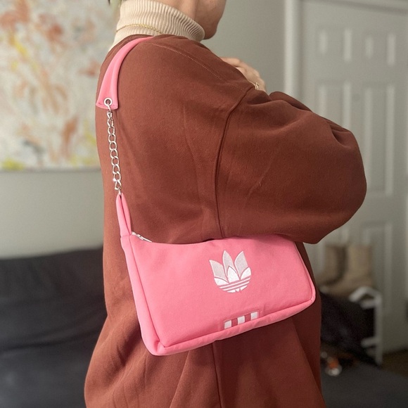 Reworked Adidas Pink Shoulder Bag - Handmade from Vintage Joggers - Picture 1 of 7